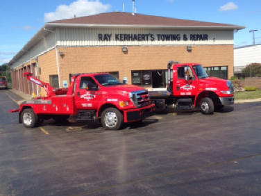 Picture of flatbed and medium duty tow trucks at Kerhaert's of Rochester