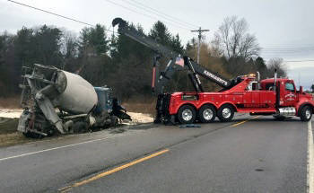 Towing and Recovery image of a cement mixer in Rochester NY