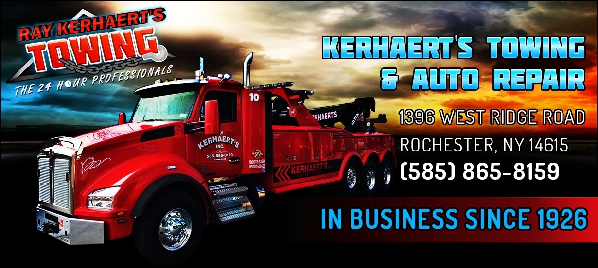 Rochester NY Rotator Towing Service-Kerhaert's Towing Logo